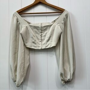 Urban Outfitters Corset Puff Sleeved Crop Top S
